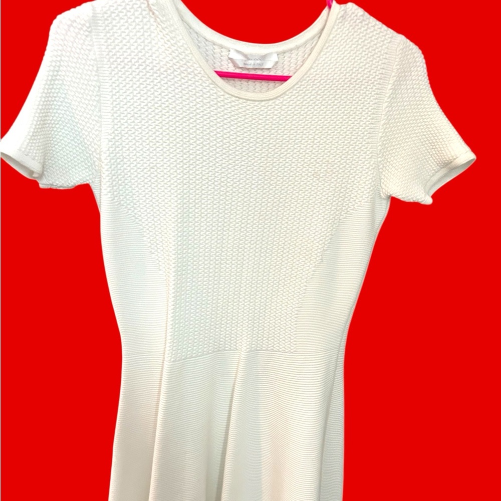 Hugo Boss White Textured Dress